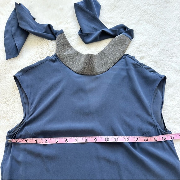Brunello Cucinelli women silk blouse with chain collar size S Retail 1450$ - Picture 8 of 10
